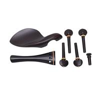 OHPXNZXN Ensemble d'accessoires pour Violon 4/4, Accessoires pour Violon Pleine Grandeur avec ébène et buis, pièces essentielles pour violons Moyens et violons, Comprend des Chevilles