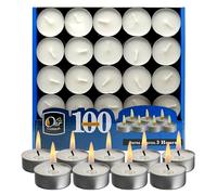 Ohr Candles Bougies Chauffe Plat - Pack de 100 Bougies en Vrac - Lot Bougies Chauffe Plat - Bougies Blanches Chauffe-Plat - 4 heures