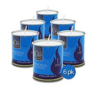 OHR CANDLES Yahrzeit Lot de 6 bougies commémoratives casher 24 heures et Yom Kippour 1 jour dans un porte-gobelet