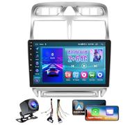 Ohradio 2G+64G Autoradio Android 15 pour Peugeot 307 2007-2013, Carplay Android Auto sans Fil, 2 DIN Écran Tactile de 9" avec WiFi GPS FM/RDS BT SWC+Caméra de Recul+MIC