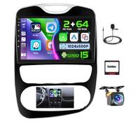 Ohradio 2G+64G Autoradio Android 15 pour Renault Clio 2013-2018, Carplay Android Auto sans Fil, 2 DIN Écran Tactile de 10,1" avec WiFi GPS FM/RDS BT SWC+Caméra de Recul+MIC
