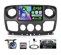 Ohradio 2G+64G Autoradio Android 15 pour Renault Master/Opel Movano/NV400 2010-2021 Carplay Android Auto sans Fil 2 DIN Écran Tactile de 10,1" avec WiFi GPS FM/RDS BT SWC+Caméra+MIC