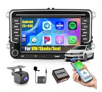 Ohradio 2G+64G Autoradio Android pour VW Golf 5 Golf 6 Passat Polo Jetta Sharan T5 Seat Leon Altea Carplay Android Auto sans Fil, Écran Tactile de 7" avec WiFi GPS FM/RDS BT SWC+Caméra de Recul+MIC