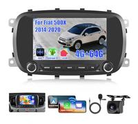 Ohradio 8-Core/4G+64G/DSP Autoradio Android 15 pour Fiat 500X 2014-2020 avec sans Fil CarPlay Android Auto, 7" écran Tactile avec BT GPS WiFi RDS FM USB EQ+Caméra de Recul+MIC