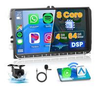 Ohradio 8-Core/4G+64G/DSP Autoradio Android 15 pour VW Golf 5 Golf 6 Passat Tiguan Polo T5 Transporter Seat Leon avec sans Fil CarPlay Android Auto, 9" écran Tactile avec BT GPS WiFi RDS FM USB+CAM