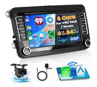 Ohradio 8 Noyau/4G+64G/DSP Autoradio Android 15 pour VW Golf 5 Golf 6 Passat Polo T5 Transporter Seat Leon avec sans Fil CarPlay Android Auto, 7" écran Tactile avec BT GPS WiFi RDS FM USB+Caméra+MIC