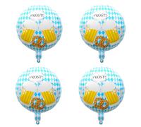 OHREN 4 Pièces Ballons Anniversaire, Ballon Bière en Forme de Chope, Décoration Oktoberfest Set Hélium, Ballons Déco Bavaroise, Ballon en Aluminium pour Fête Oktoberfest 2025, Déco Bar et Soirée