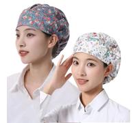 OHREN Calot Femme et Homme, 2 Pièces, Noués à Dos, Sweatband Réglable, Casquette Queue de Cheval, Chirurgien et Charlotte, Couverture pour Cuisine et Service Alimentaire