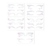 OHREN Coffret de maquillage temporaire 5 pièces, paupières pailletées, autocollants eye-liner, autocollants visage, pour fêtes, carnavals, Halloween et Noël