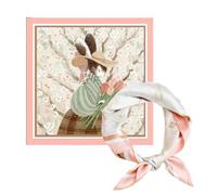 OHREN Grand Foulards Carrés Femmes, Satin, Foulard Femme Soie, Foulard Cheveux Femme, Accessoires Soie, Motifs Classiques, Foulard Bandana Femme, Bandanas Plage (53x53cm)