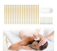 Ohrenkerzen en cire d'abeille naturelle - Kit complet de 20 bougies auriculaires avec 10 disques de protection et 20 cotons-tiges pour un nettoyage en douceur du cérumen