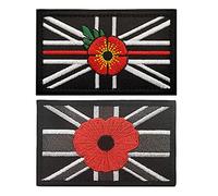 Ohrong 2 Pack British Union Jack Embroidered Tactical Patch Britain UK National Flag Morale Badge Armband Vests Military Uniforms Emblem Applique