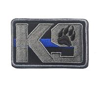 Ohrong K9 Écusson brodé en forme de patte de chien Bleu