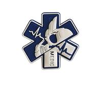 Ohrong Patch médical en caoutchouc 3D PVC Emblème tactique ACU EMS EMT MED Premiers secours Moral Crâne militaire Fermeture à crochet pour sac dos trousse premiers secours