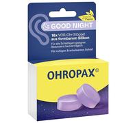 OHROPAX Good Night Lot de 16 bouchons d'oreilles en silicone malléable pour toutes les oreilles et positions de sommeil Indice d'isolation acoustique SNR 23 dB Pour un sommeil paisible et réparateur