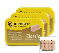 Ohropax Lot de 12 bouchons d'oreille classiques (3 boîtes, 18 paires)
