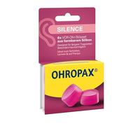 OHROPAX Silence - Lot de 6 bouchons d'oreille roses en silicone malléable - Testé dermatologiquement - Convient à toutes les oreilles - Indice d'isolation acoustique SNR 23 dB - Pour dormir, étudier