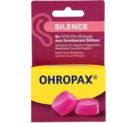Ohropax Bouchons d'oreille Silence Lot de 6 silicone malléable rose SNR 23 dB