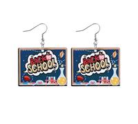 Ohrringe 925 Silber - Acryl-Ohrringe mit Lehrer- und Schüleranhänger Ornament Ohrringe Silber (A, 5.1x3.7cm)