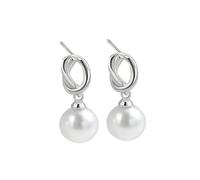 Ohrringe Abiball Frauen Leichte Luxus High-End-Knoten-Wicklungsohrringe Französische Temperamentohrringe Ohrringe Hänger Silber Damen (GD1, 24.5x9.8mm)