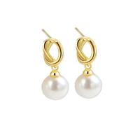 Ohrringe Abiball Frauen Leichte Luxus High-End-Knoten-Wicklungsohrringe Französische Temperamentohrringe Ohrringe Hänger Silber Damen (GD2, 24.5x9.8mm)