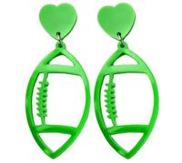 Ohrringe Jungen Echt Silber Ohrringe Fluoreszierende Farbe Fußball Schlenker Ohrringe Für Frauen Vintage Herz Anhänger Ohrringe Spieltag Schmuck Ohrringe Mit Perle (Purple, One Size)