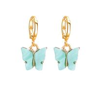 Ohrringe Mädchen Clips Glitzer Trend mit einer breiten von Ohrringen, kontrahiert, zeigen Temperament, zarte Volldiamant-Zirkon-Ohrringe Vintage Ohrringe Silber (Sky Blue, One Size)