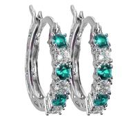 Ohrringe V Silber für Frauen, Geburtstage, Hochzeiten, Weihnachten, Valentinstag, Brautschmuck für, schöne Schmuckaccessoires, schillernder Schmuck Damen Schmuck Ohrringe (Green, 1.85x0.3cm)