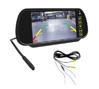 Ohsilv Écran LCD de Rétroviseur de Voiture de 7 Pouces avec 2 Entrées AV, Affichage Automatique D'Assistance pour Caméra de Recul, Finition Soignée