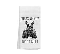 OHSUL Guess What? Torchons de cuisine très absorbants en forme de fesses de lapin - Torchon amusant pour salle de bain et cuisine - Cadeau idéal pour les amateurs de lapins