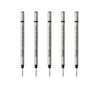 Ohto C-305 Lot de 5 recharges pour rouleau en céramique à base d'eau Encre noire Corps en métal Pointe fine 0,5 mm Mécanisme anti-séchage Compatible avec les modèles Ohto CR01/CR02