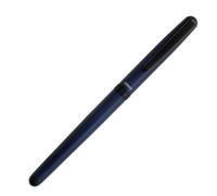OHTO CR02 Stylo à bille en céramique, pointe fine 0,5 mm, corps alu d'épaisseur moyenne, composants laiton, bleu mat, encre noire rechargeable eau, CR02-05-MBL