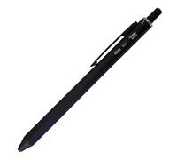 OHTO MS02 Stylo multifonction 3 en 1, équipé d'une pointe aiguille de 0,7 mm d'encres noires et rouges à base d'huile, porte-mine de 0,5 mm, corps entièrement en métal noir, MS02-MF3-BK