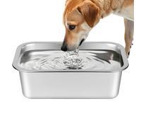 Ohtomber Gamelle d'eau en acier inoxydable de 5 litres pour chien, bol d'eau et de nourriture en métal sans déversement, mangeoire extérieure pour chat, grand, très grand animal de compagnie
