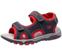 OHU Sandales plates O-connar unisexes pour enfant, Steel Grey Fiery Red, 27 EU