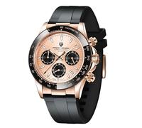 OHUGNA Pagani Design VK63 Montre à quartz en acier inoxydable avec chronographe et cristal saphir 40 mm, Doré, Plongeur