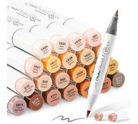 Ohuhu 24 marqueurs à alcool pour les couleurs de peau, pinceau et ciseau marqueur artistique pour croquis marqueurs à base d'alcool pour la coloration pour les tons de peau et les nuances de cheveux