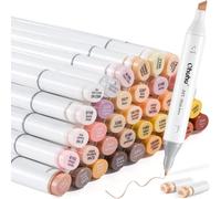 Ohuhu 36 marqueurs à alcool pour les couleurs, bullet et ciseau, artistique pour croquis, marqueurs à base d'alcool pour la coloration pour les tons de peau et les nuances de cheveux