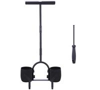 Ohuhu Aérateur de pelouse avec Pics - Aérateur de pelouse - 1 m - Manuel - Scarificateur de Gazon - Aérateur de Gazon - Aérateur de Gazon - Aérateur de Gazon - Aération des sols compacts - sans