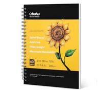 Ohuhu Bloc Marqueurs Alcool A4-200 g/m² Papier épais de haute qualité - 60 Feuilles/120 Pages - Reliure Spirale, Carnet de Croquis à Couverture Rigide pour Croquis, Illustration, Portrait