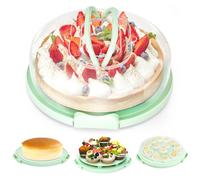 Ohuhu Boite Transport Gateau, Boite a Gateau avec Couvercle pour Gâteau au Fromage de 10 Pouce, 4 en 1 Cloche Gateau avec Base Double Face pour le Transport de œufs Noix, Cadeau Parfait pour Femme