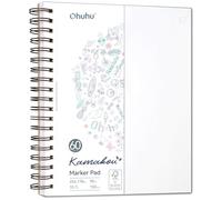 Ohuhu Carnet de Dessin - Sans transparence, Format Grand 19x25 cm, Papier Lisse 150 g/m², 60 Feuilles/120 Pages - Reliure à Spirale, pour Marqueurs Alcool, Dessin, Écriture