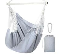 Ohuhu Chaise hamac XL, hamac Chaise Jusqu’à 150 kg - Fauteuil Suspendu pour Adultes et Filles, Intérieur et extérieur pour Jardin, Balcon, Chambre à Coucher - Gris Clair