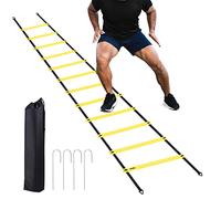 Ohuhu® Echelle Agilité/Echelle de Coordination/Ladder/Echelle Football avec Valise Noire pour Les Exercices de Vitesse et de Coordination (Jaune, 12 Echelon)