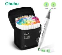 Ohuhu-Ensemble de stylos marqueurs Honolulu B, marqueurs de documents, pointes de touristes illables quotidiens, croquis, dessin, manga, fournitures scolaires 320 Colors