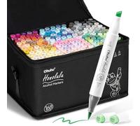 Ohuhu Feutre a Alcool 168 Colorés D'art, Pointe Double Feutres à Alcool Marqueurs Pinceau et Ciseau Burin Pour Artiste Etudiants, Feutres Coloriage Adulte Pour Croquis Coloriage Calligraphie