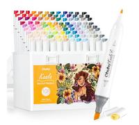 Ohuhu feutres alcool, 108+1 Couleurs feutre à alcool permanent à double pointe, rechargeable, à mélange parfait Pour les artistes et les adultes, coloriage Dessin Animé Bandes Dessinées - Série Kaala