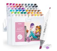 Ohuhu feutres alcool, 60+1 Couleurs feutre à alcool permanent à double pointe, rechargeable, à mélange parfait Pour les artistes et les adultes, coloriage Dessin Animé Bandes Dessinées - Série Kaala