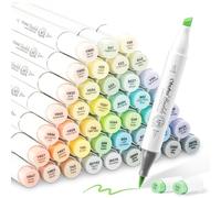 Ohuhu Feutres Coloration 48 Pastel Pinceau & Ciseau (Blossoming) | Tons Pastel Parfaits pour Art Esthétique Bullet Journals & Calligraphie Mélange Facile Non Baveux - Honolulu