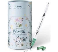 Ohuhu Feutres Coloration 60 Brosse & Fineliner Aqueux pour Adultes | Double Pointe pour Ombrage Mélange & Détail Inodore & Non Toxique Idéal pour Livres Coloration Calligraphie Dessin - Maui